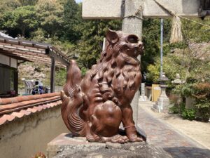 備前焼の狛犬 天津神社 | 興楽園