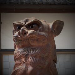 備前焼の狛犬　天津神社