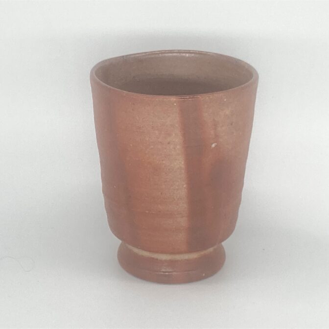 備前焼　ゴブレット(角）　緋襷