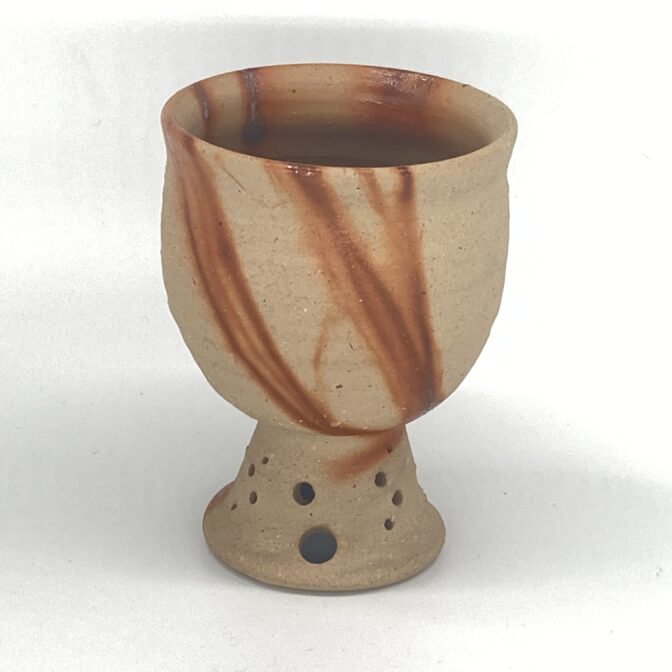 備前焼　馬上杯　緋襷