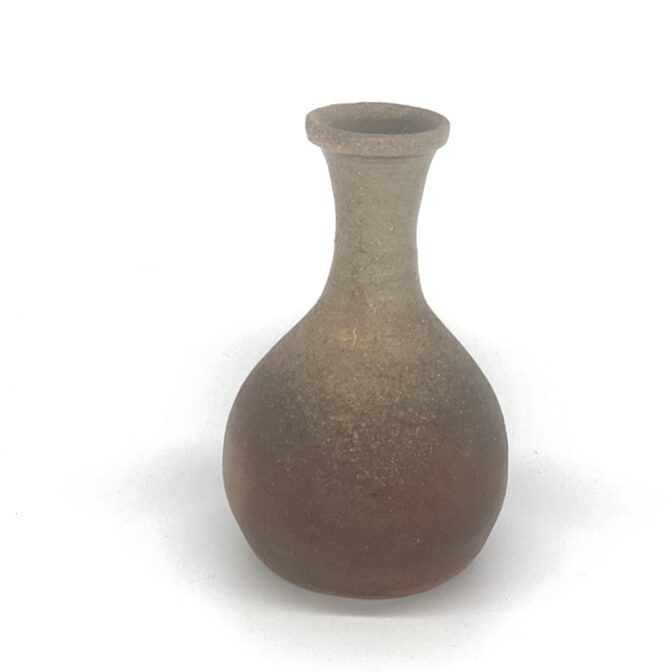 備前焼　鶴首花入　胡麻