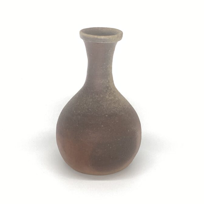 備前焼　鶴首花入　胡麻