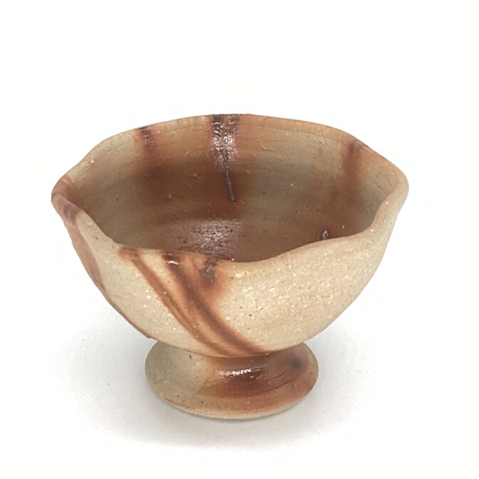 備前焼　輪花鉢　緋襷