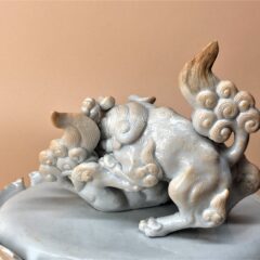 古備前　優品（２０）白備前　牡丹獅子香炉