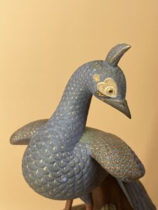 彩色備前 孔雀香炉