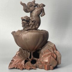 備前焼　優品（４）牡丹獅子香炉