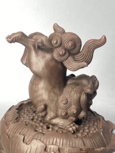 金重陶陽造 牡丹獅子香炉