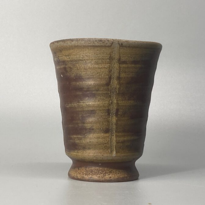 備前焼　ゴブレット（角）胡麻