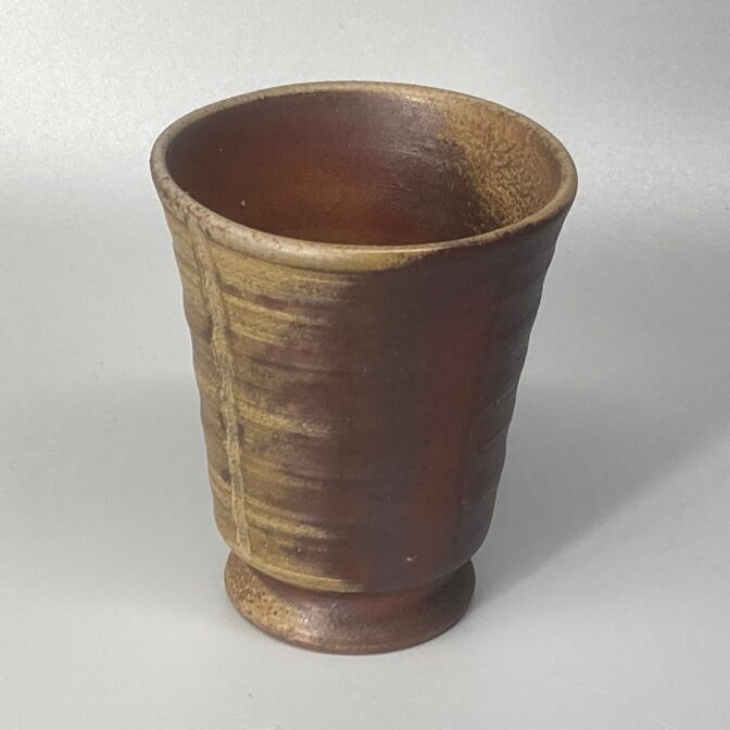 備前焼　ゴブレット（角）胡麻