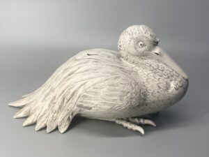 白備前　鶴香炉