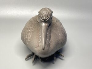 青備前 鶴香炉 真殿左鶴