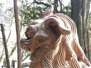 備前焼の狛犬　天神社