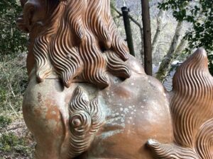 備前焼の狛犬　天神社