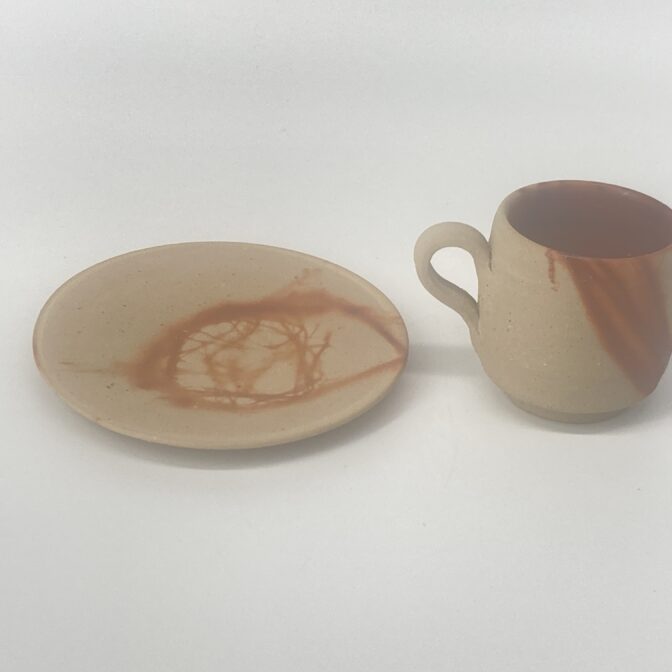備前焼コーヒー盌皿