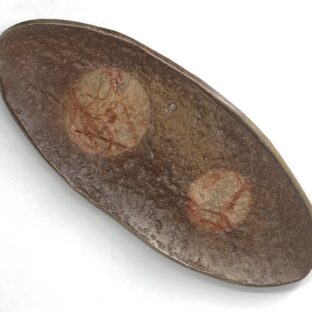 備前焼　楕円皿　紙箱入り