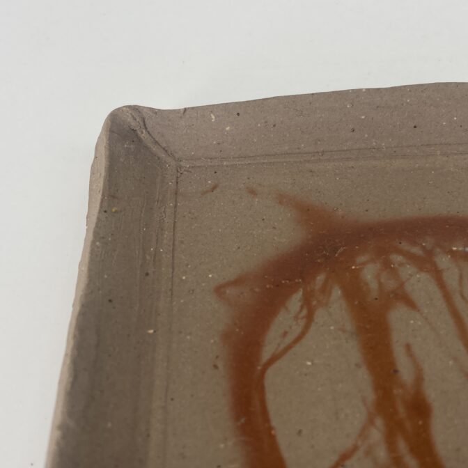 備前焼　ヒダスキ　角皿